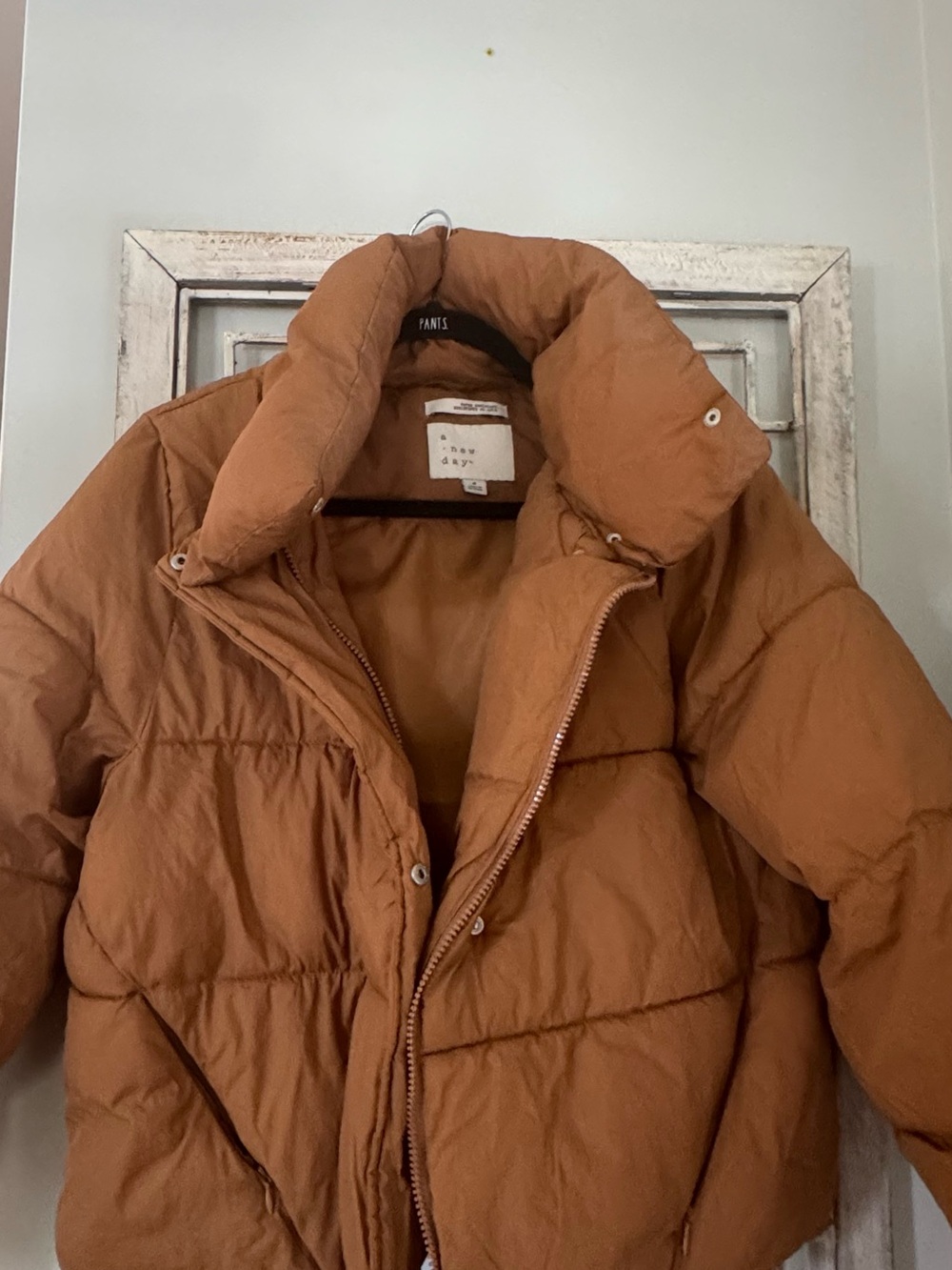 a new day Quilted Puffer Jacket in Rust Brown